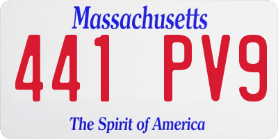 MA license plate 441PV9