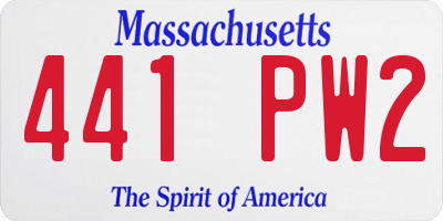 MA license plate 441PW2