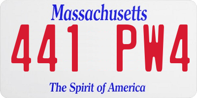 MA license plate 441PW4