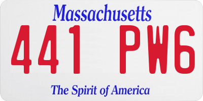 MA license plate 441PW6