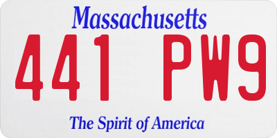MA license plate 441PW9
