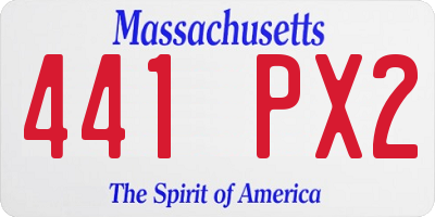 MA license plate 441PX2