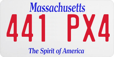 MA license plate 441PX4