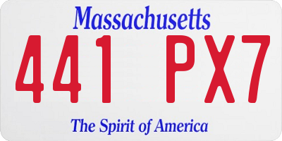 MA license plate 441PX7