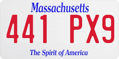 MA license plate 441PX9