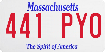 MA license plate 441PY0