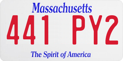 MA license plate 441PY2