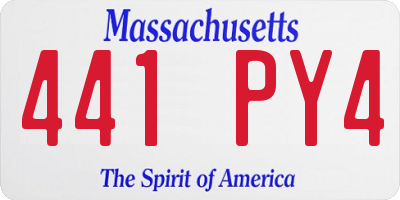 MA license plate 441PY4