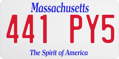 MA license plate 441PY5