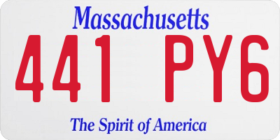 MA license plate 441PY6