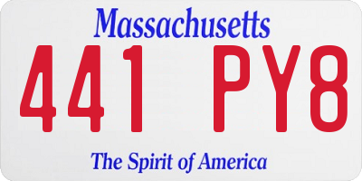 MA license plate 441PY8