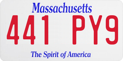 MA license plate 441PY9