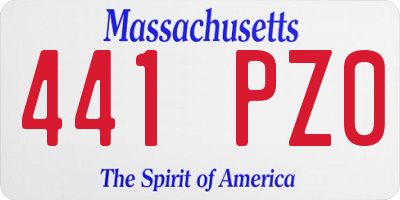 MA license plate 441PZ0