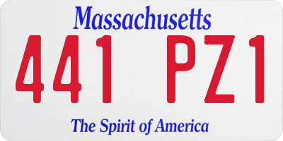 MA license plate 441PZ1