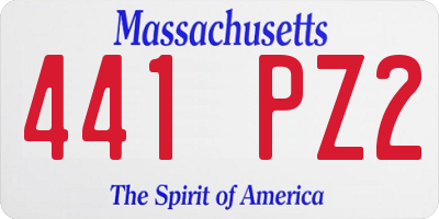 MA license plate 441PZ2