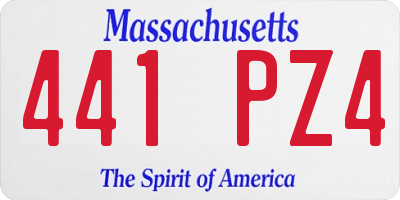 MA license plate 441PZ4