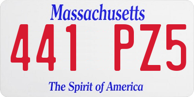 MA license plate 441PZ5