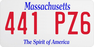 MA license plate 441PZ6