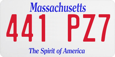 MA license plate 441PZ7