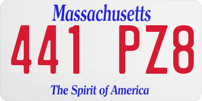 MA license plate 441PZ8