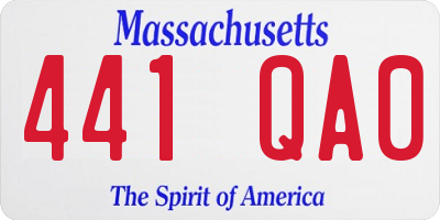 MA license plate 441QA0