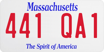 MA license plate 441QA1
