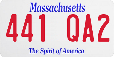 MA license plate 441QA2