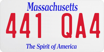 MA license plate 441QA4
