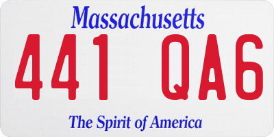 MA license plate 441QA6