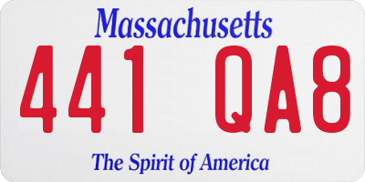 MA license plate 441QA8