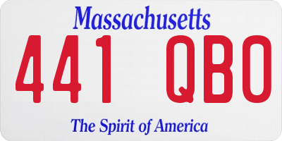 MA license plate 441QB0