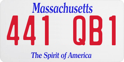 MA license plate 441QB1