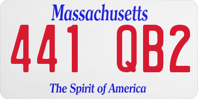 MA license plate 441QB2