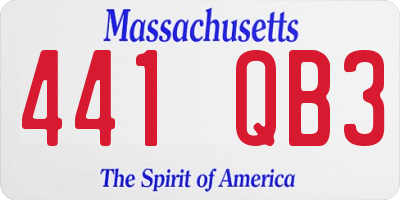 MA license plate 441QB3