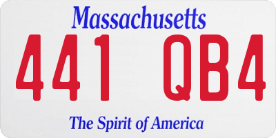 MA license plate 441QB4