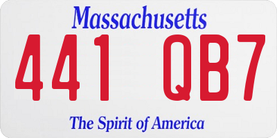 MA license plate 441QB7