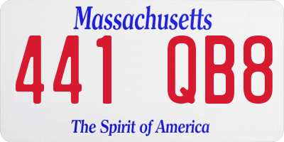MA license plate 441QB8