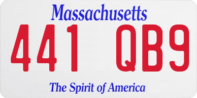 MA license plate 441QB9