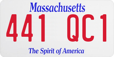 MA license plate 441QC1