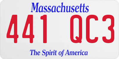 MA license plate 441QC3