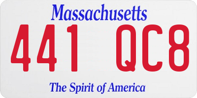 MA license plate 441QC8