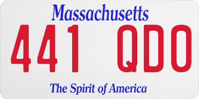 MA license plate 441QD0
