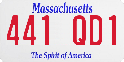 MA license plate 441QD1