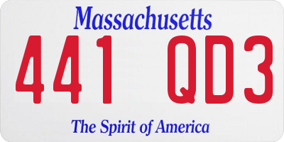 MA license plate 441QD3
