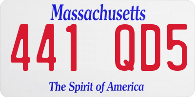MA license plate 441QD5