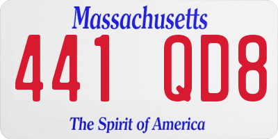 MA license plate 441QD8
