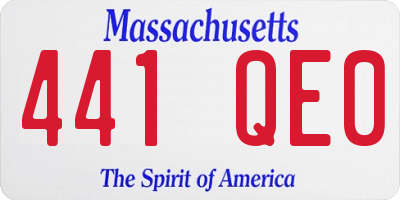 MA license plate 441QE0
