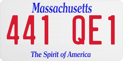 MA license plate 441QE1