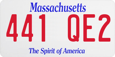 MA license plate 441QE2