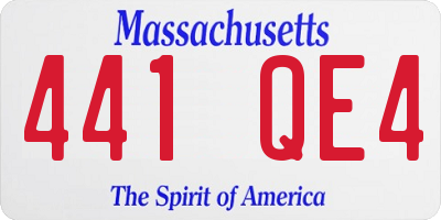 MA license plate 441QE4